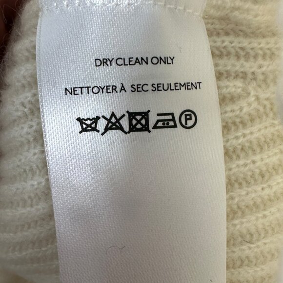 NWT Anthropologie 100% Cashmere Ribbed Mock Neck Jumper sweater Ivory Size XL - Picture 11 of 15